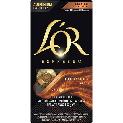 Lor Espresso Colombia Coffee Pods Nespresso Compatible 10 Pack