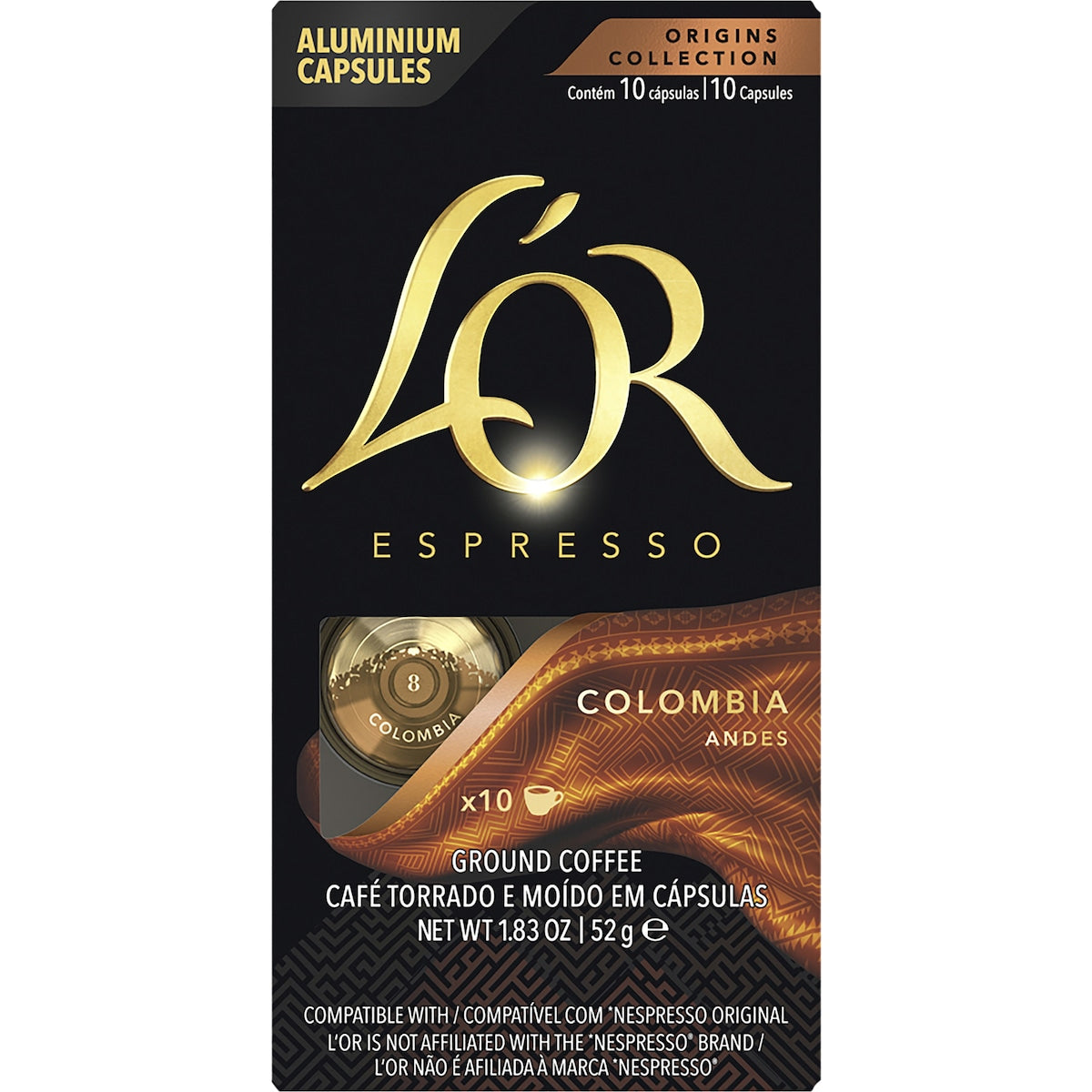 Lor Espresso Colombia Coffee Pods Nespresso Compatible 10 Pack