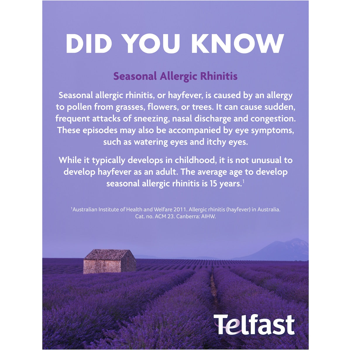 Telfast Hayfever Allergy Relief 120mg Antihistamine Tablets 10 Pack