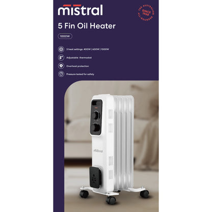 Mistral 5 Fin Oil Heater Each