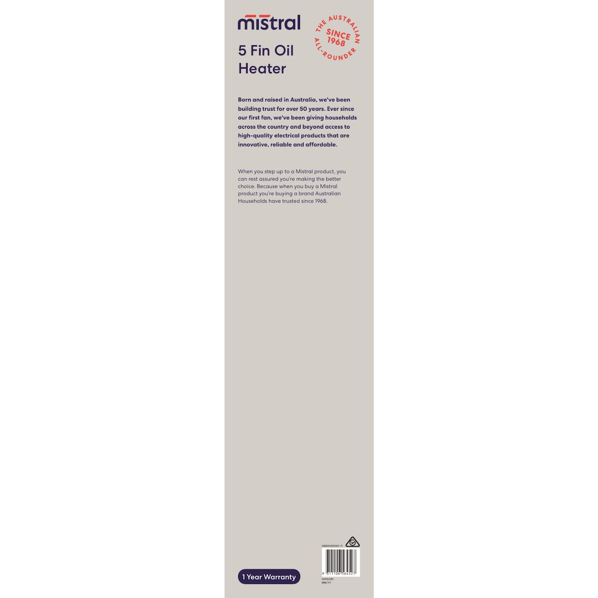 Mistral 5 Fin Oil Heater Each