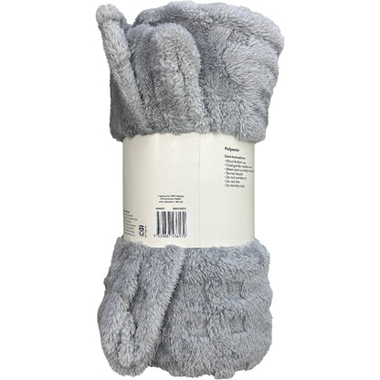 Plush Throw Grey Each