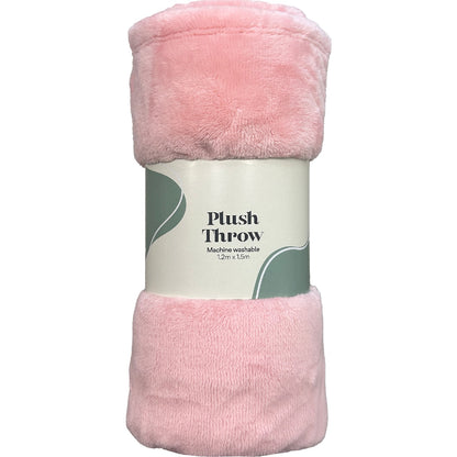 Plush Throw Pink Each