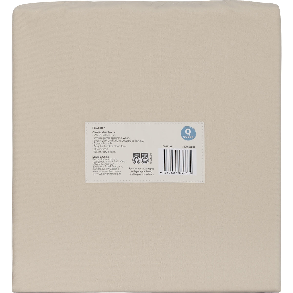 Queen Microfleece Bed Sheet Pack Cream Each