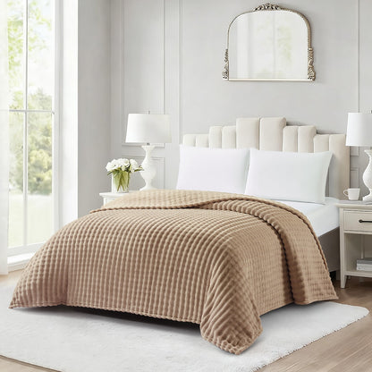 Queen Bed Bubble Blanket Taupe Each