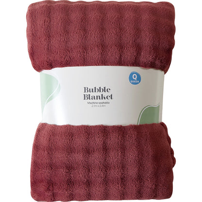 Queen Bed Bubble Blanket Burgundy Each
