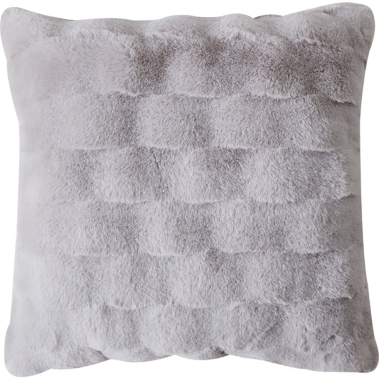 Wavy Faux Fur Cushion Grey Each