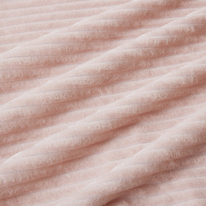 Queen Flannel Quilt Cover Set Pink Stripe Each