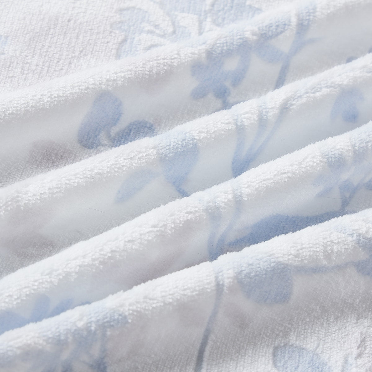 Queen Flannel Quilt Cover Set Blue Floral Each