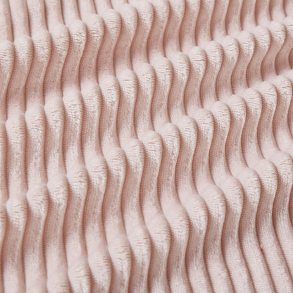 King Flannel Quilt Cover Set Pink Stripe Each