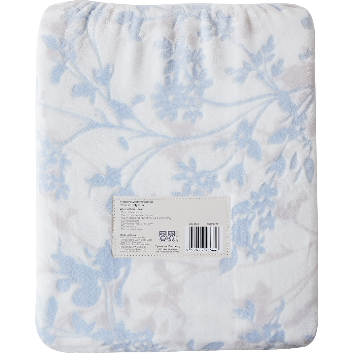 King Flannel Quilt Cover Set Blue Floral Each
