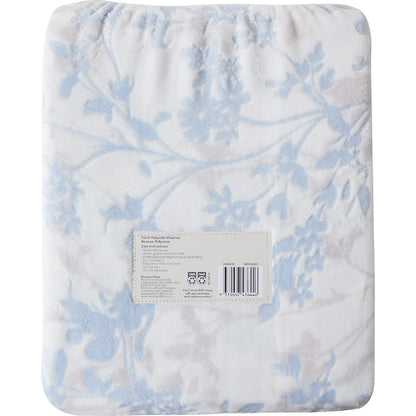 King Flannel Quilt Cover Set Blue Floral Each