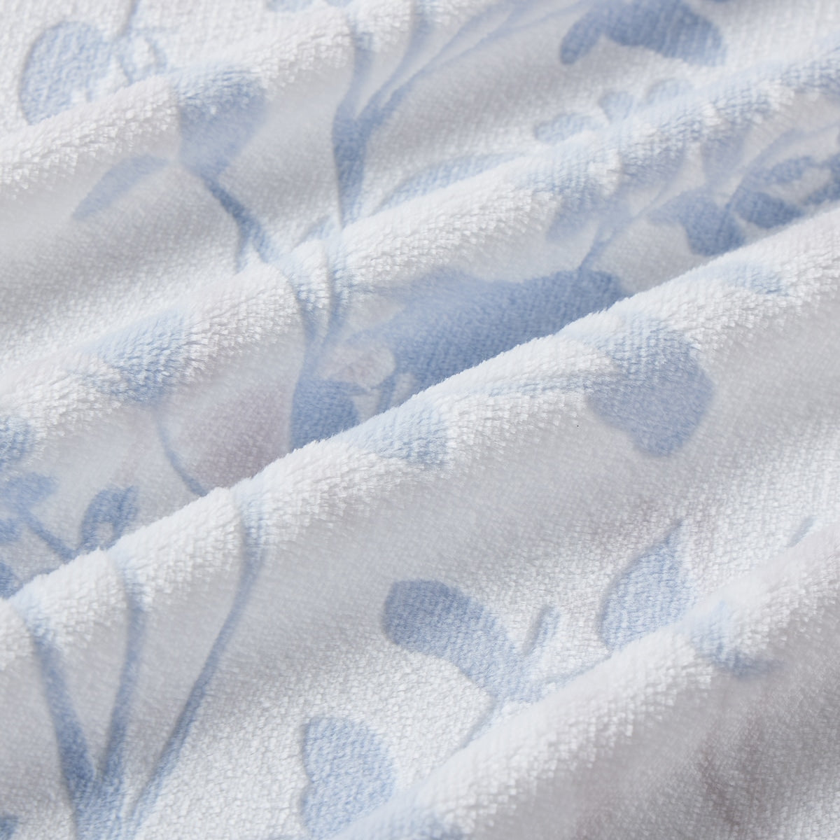 King Flannel Quilt Cover Set Blue Floral Each