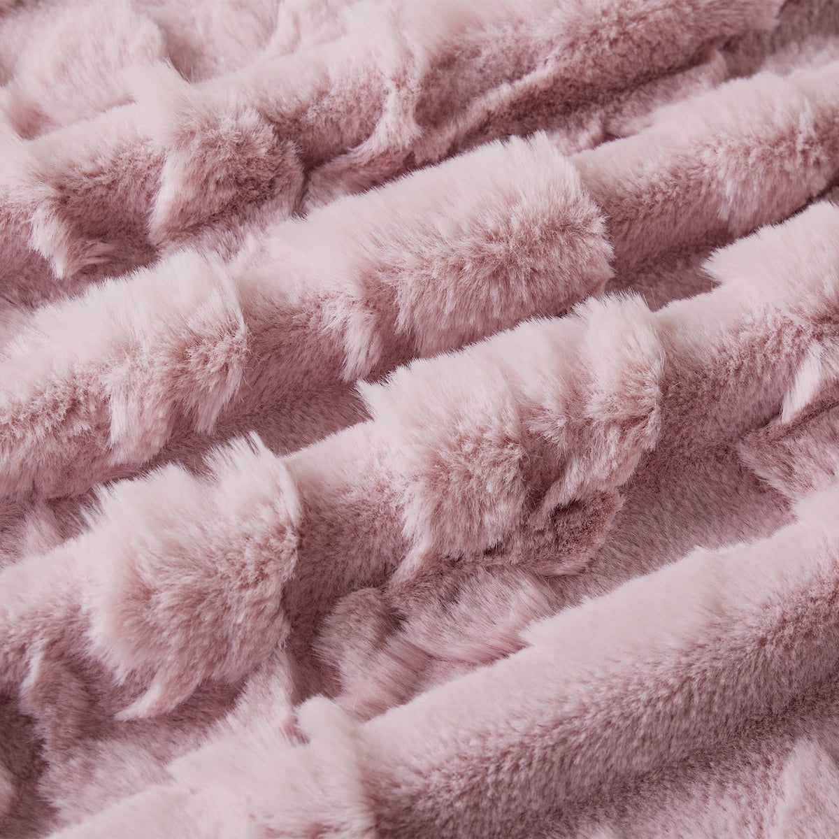 Floral Faux Fur Throw Pink Each