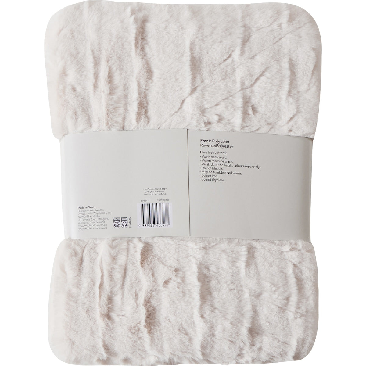 Wavy Faux Fur Throw Cream Each
