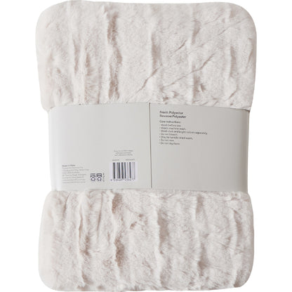 Wavy Faux Fur Throw Cream Each