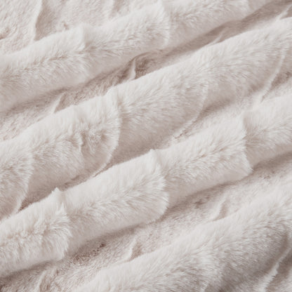 Wavy Faux Fur Throw Cream Each