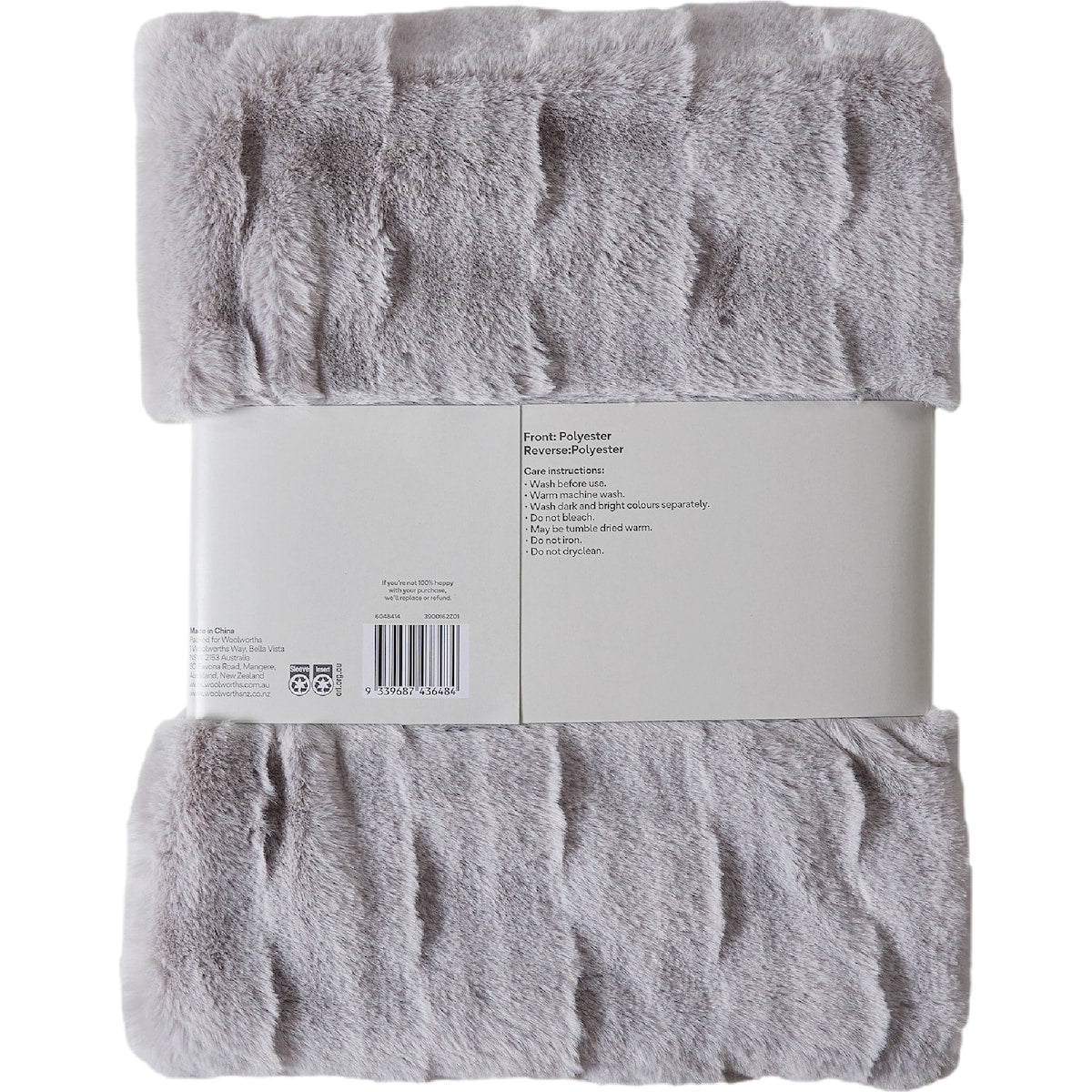 Wavy Faux Fur Throw Grey Each