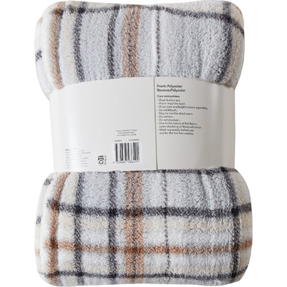 Double Sided Sherpa Throw Grey Check Each