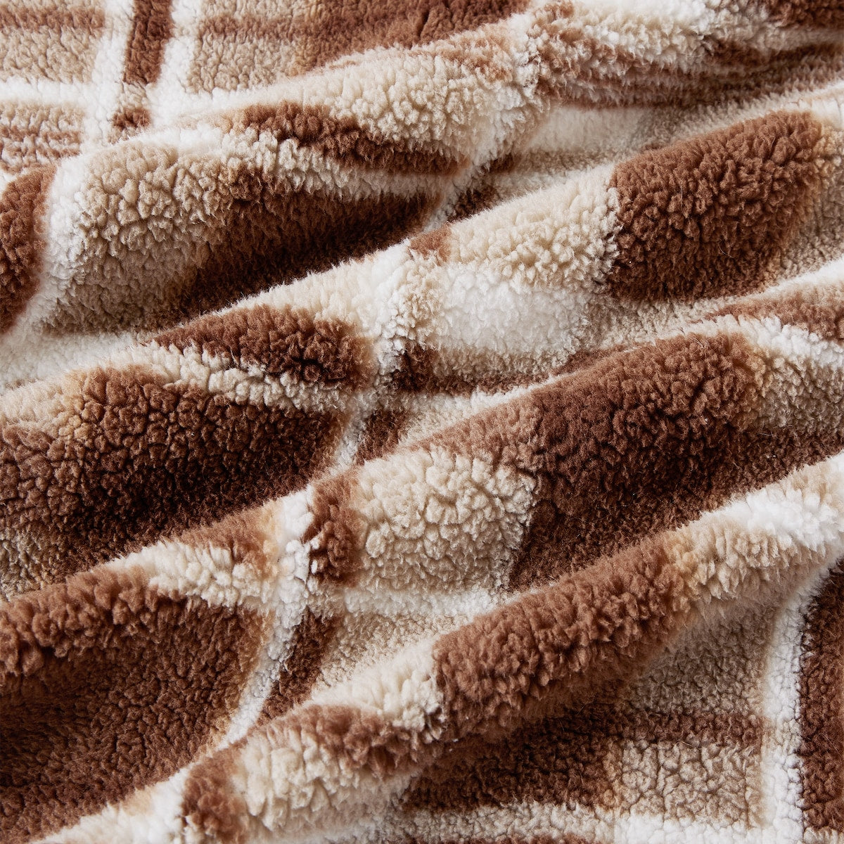Double Sided Sherpa Throw Brown Check Each