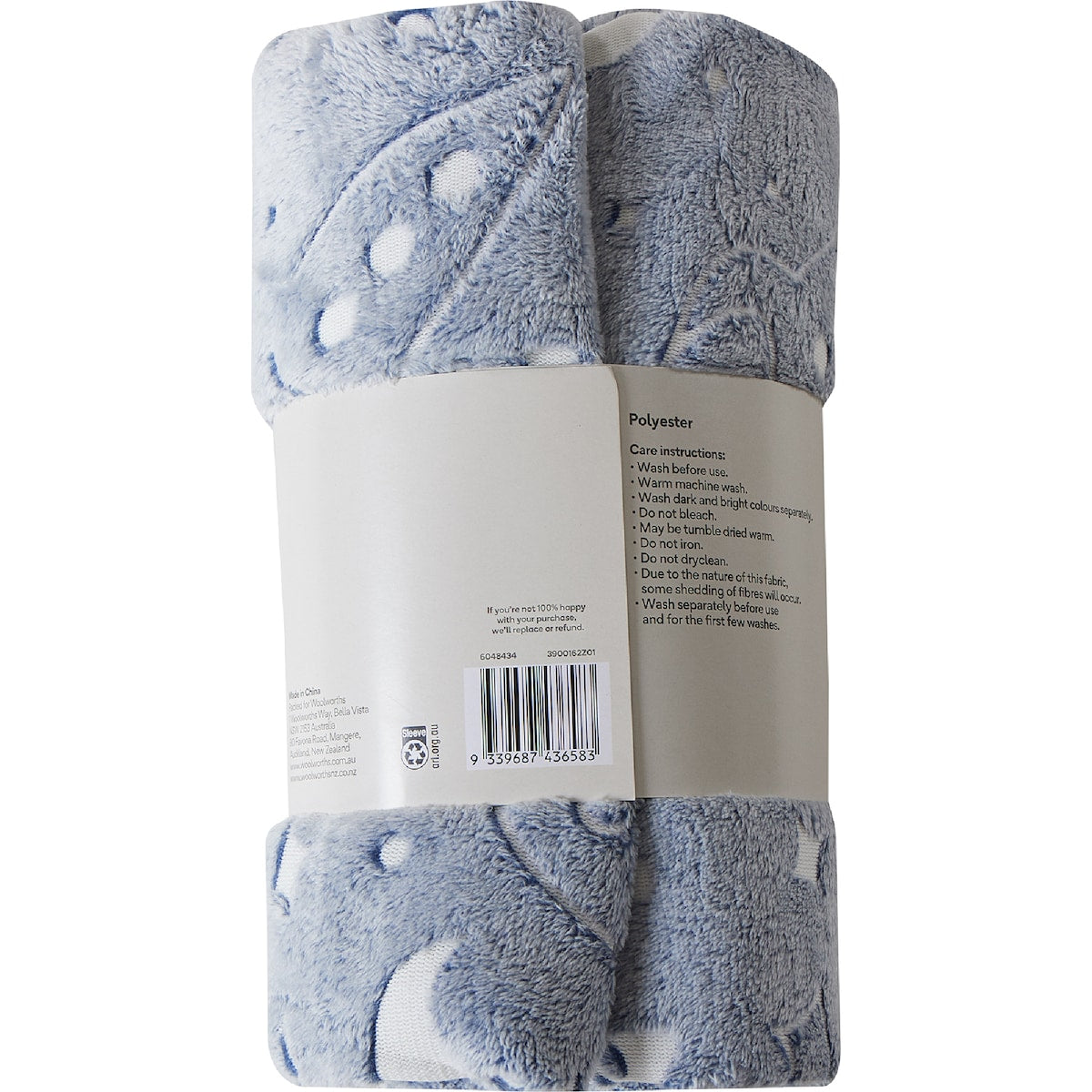 Kids Fleece Throw Blue Each
