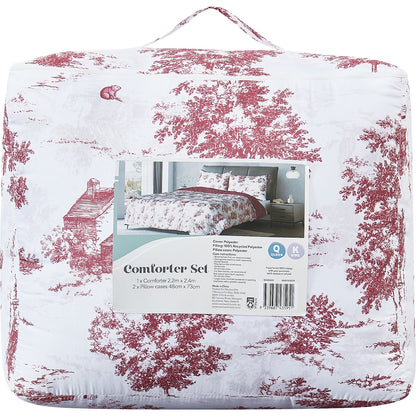 Queen/king Comforter Bed Set Burgundy Each