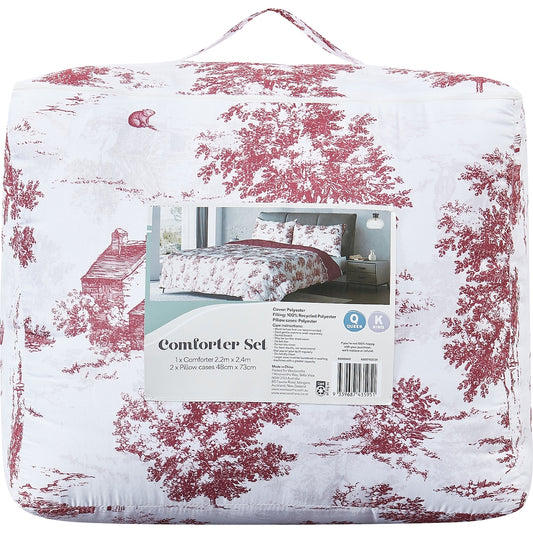 Queen/king Comforter Bed Set Burgundy Each