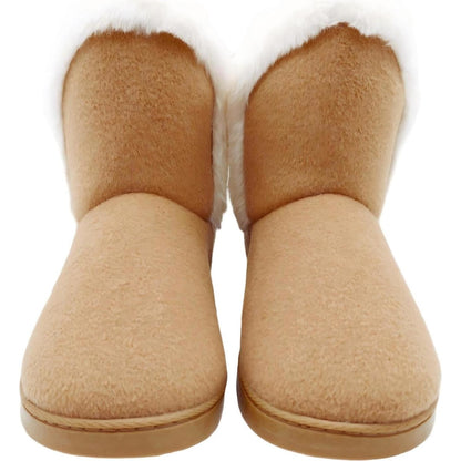 Ladies Faux Fur Collar Boots Tan Size 5/6 Each