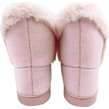 Ladies Faux Fur Collar Boots Pink Size 5/6 Each