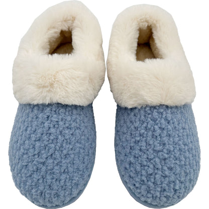 Ladies Moccasin Slippers Blue Size 7/8 Each