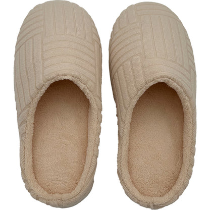 Ladies Sherpa Scuff Slippers Cream Size 5/6 Each
