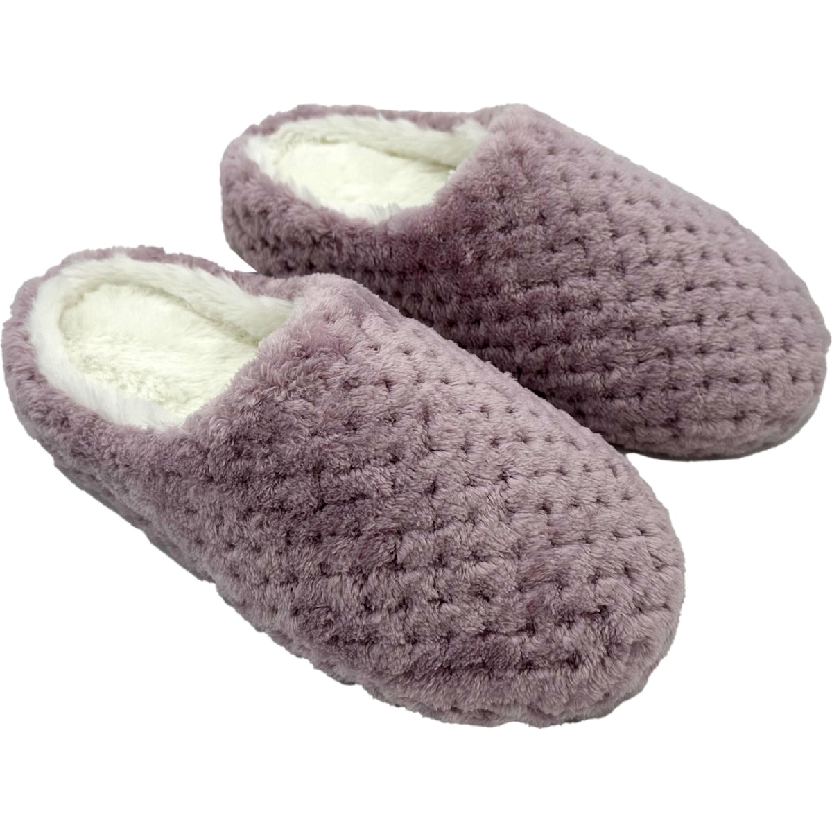 Ladies Sherpa Scuff Slippers Lilac Size 9/10 Each