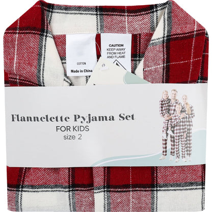 Kids Flannelette Pyjamas Red Size 2 Each
