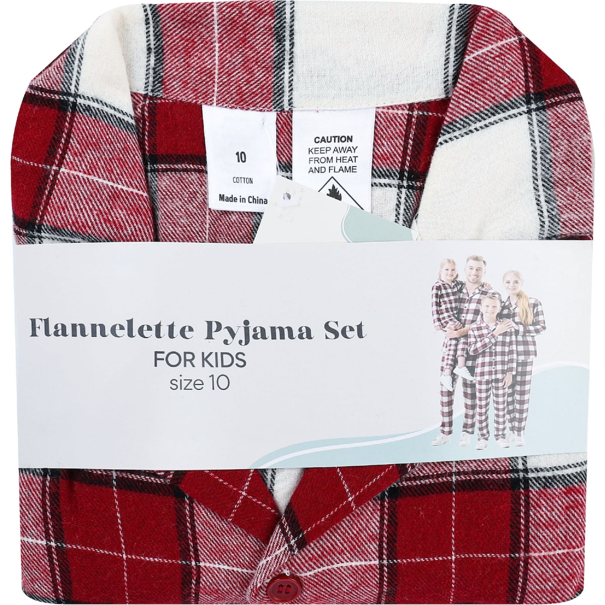 Kids Flannelette Pyjamas Red Size 10 Each