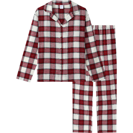 Ladies Flannelette Pyjamas Red Size S Each