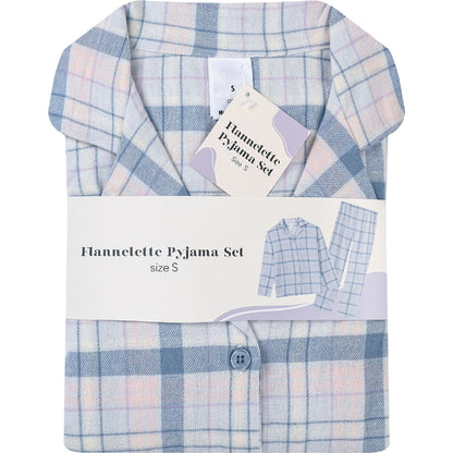 Ladies Flannelette Pyjamas Blue Size S Each