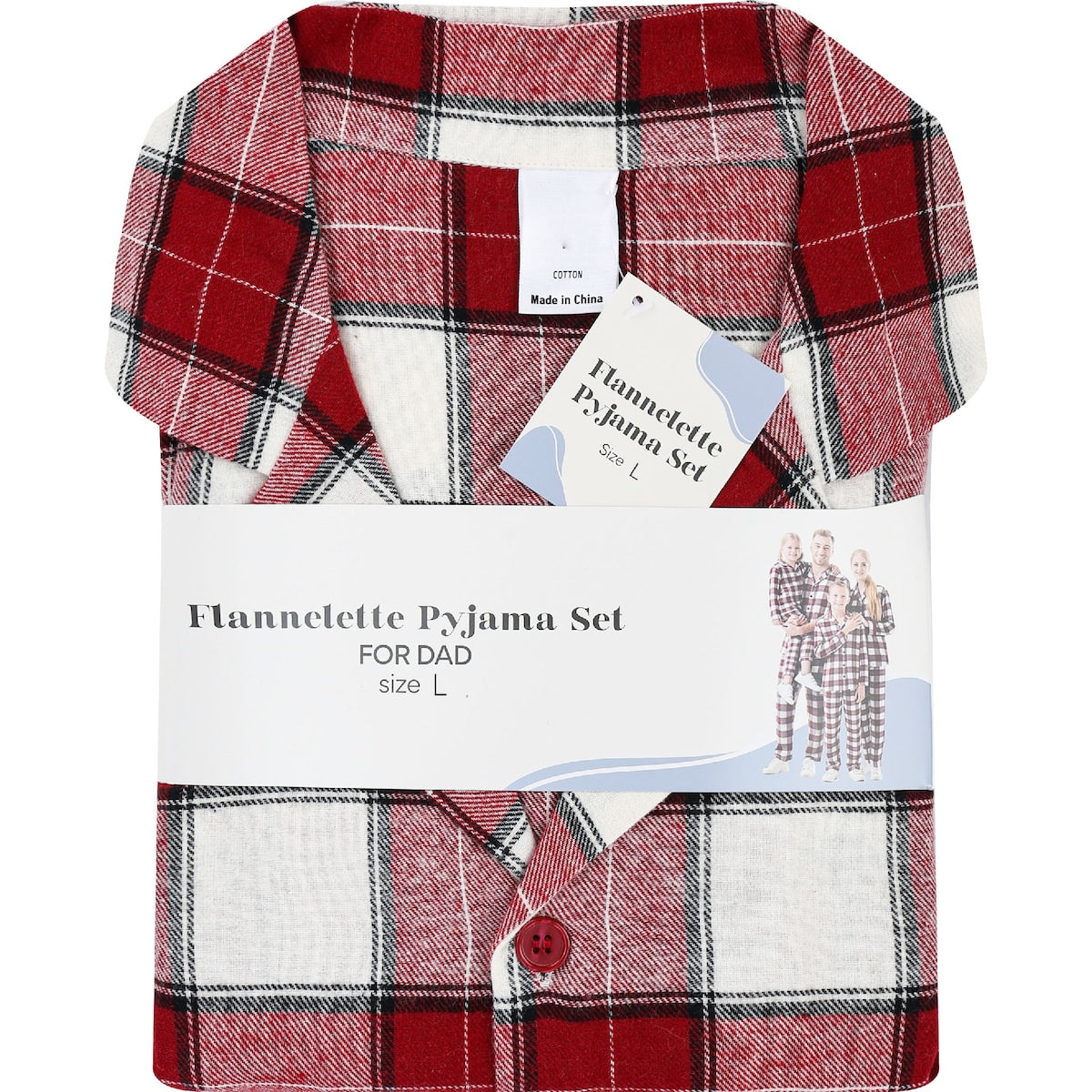 Mens Flannelette Pyjamas Red Size L Each