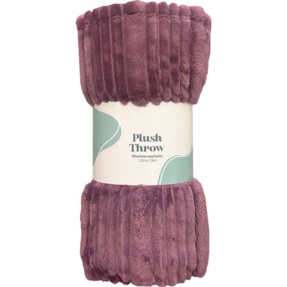 Patterned Plush Throw Burgundy Each