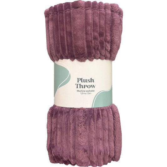 Patterned Plush Throw Burgundy Each