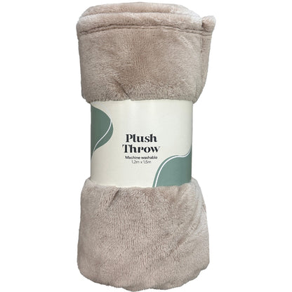 Plush Throw Beige Each