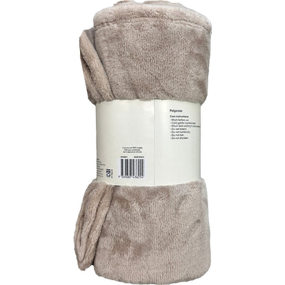 Plush Throw Beige Each
