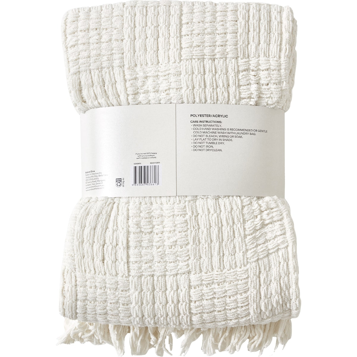 Chunky Knitted Throw White Each