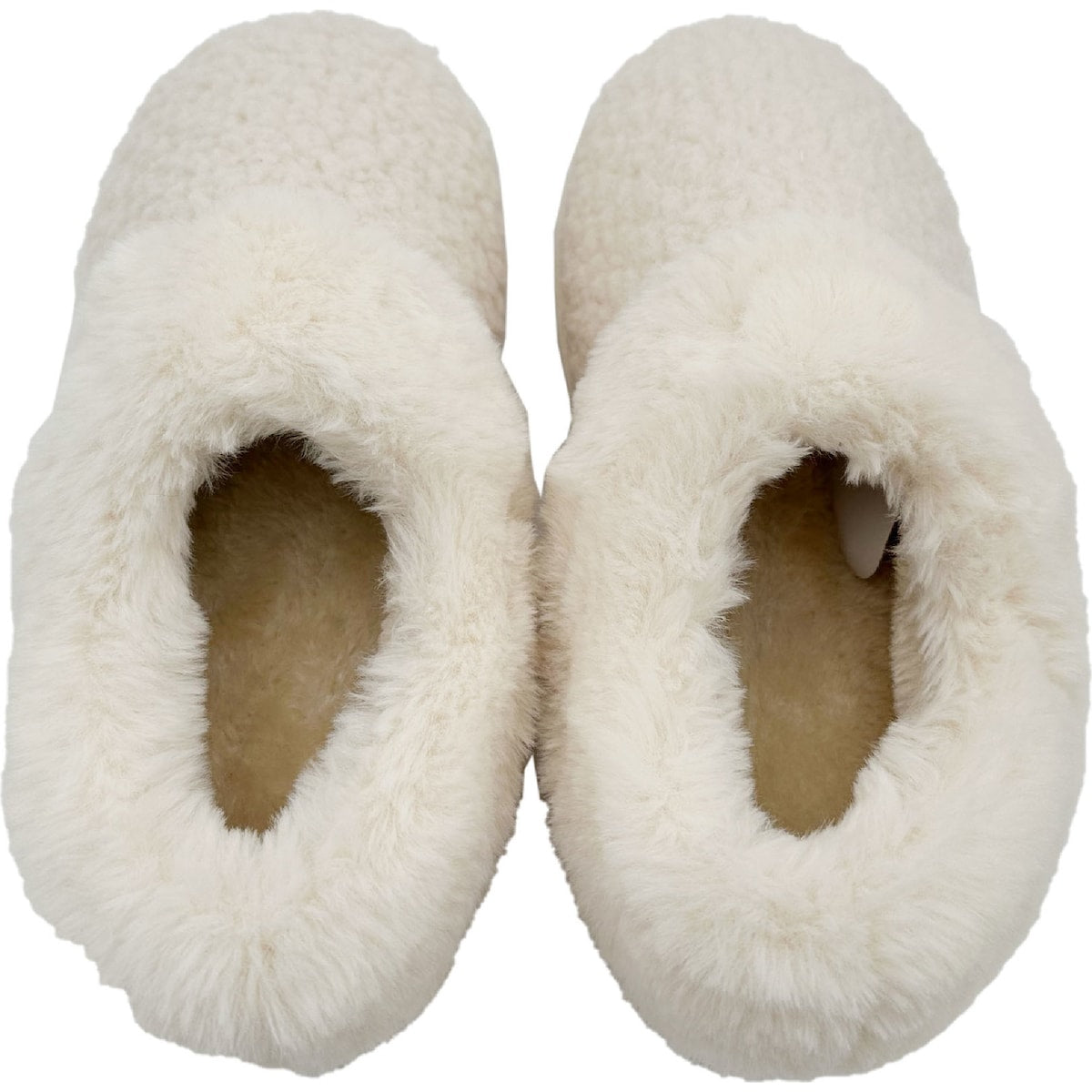 Ladies Moccasin Faux Fur Slippers Cream Size 7/8 Each