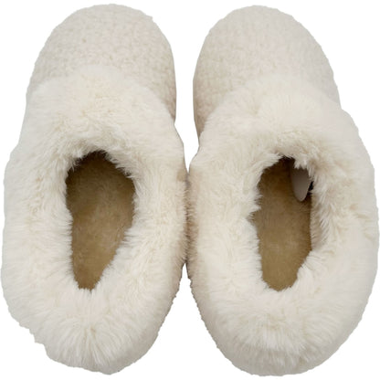 Ladies Moccasin Faux Fur Slippers Cream Size 7/8 Each