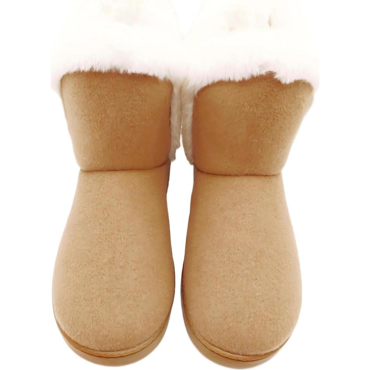 Ladies Faux Fur Collar Boots Tan Size 11/12 Each