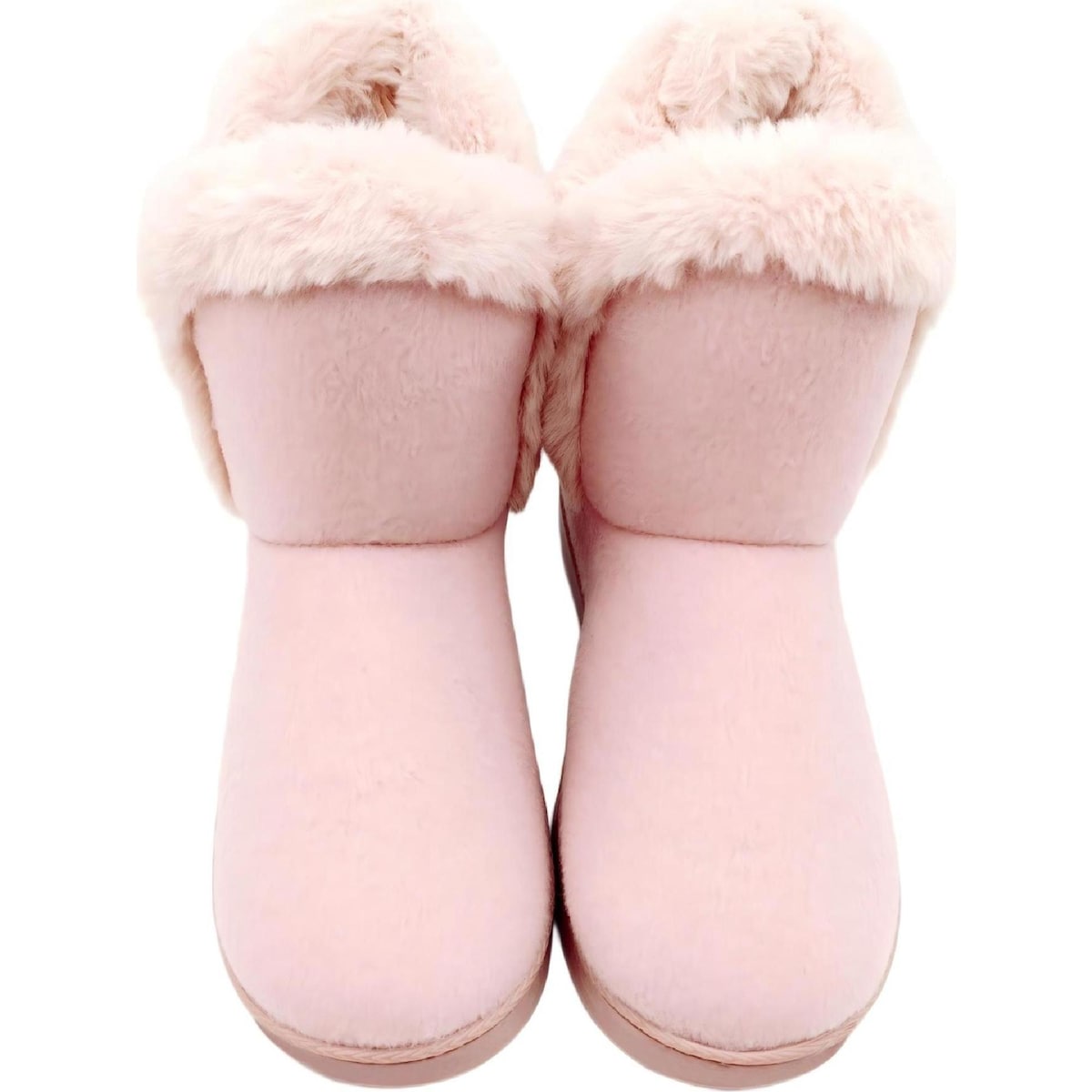 Ladies Faux Fur Collar Boots Pink Size 7/8 Each