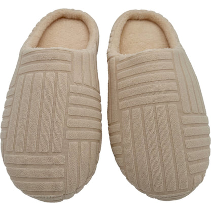 Ladies Sherpa Scuff Slippers Cream Size 7/8 Each