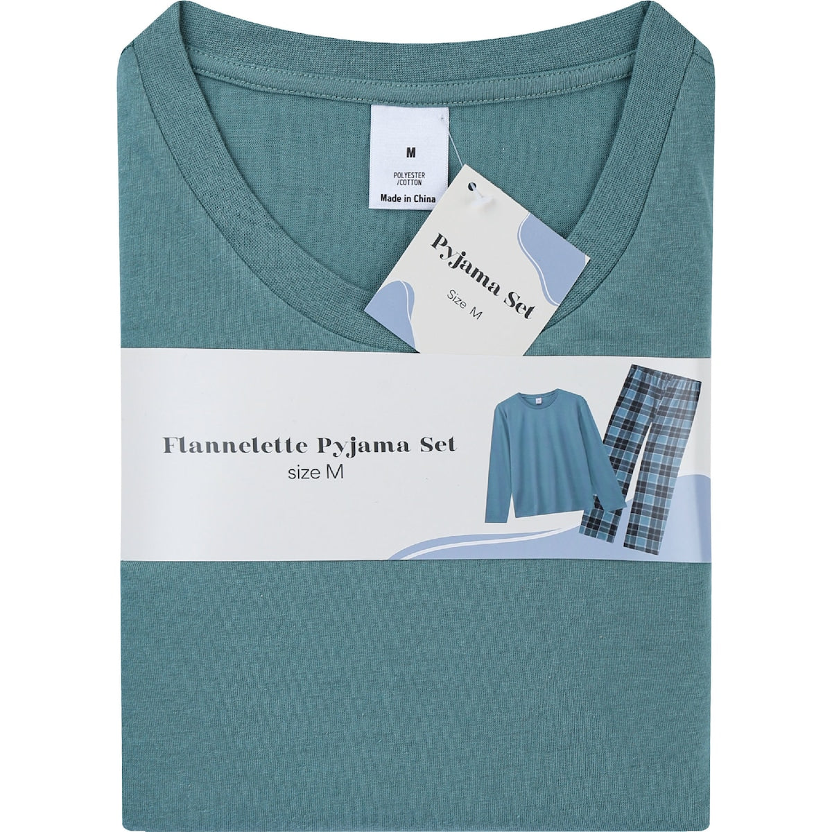 Mens Flannelette Pyjamas Green Size M Each