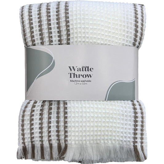 Waffle Throw Brown Check Each