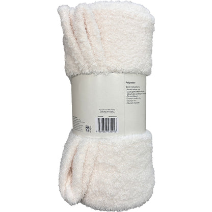 Terry Plush Throw Cream Each